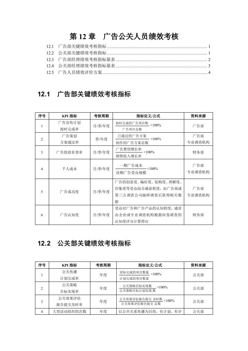 推荐-广告公关人员绩效考核