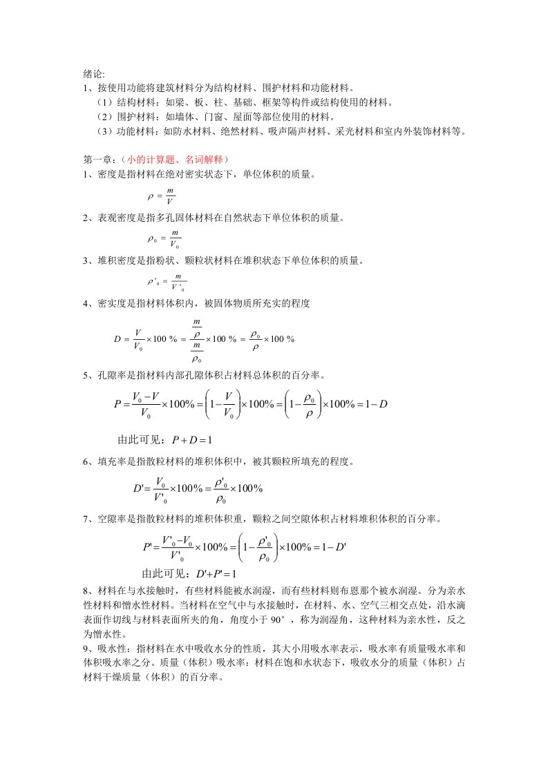 上海工程技术大学建筑材料考试复习资料[方案]