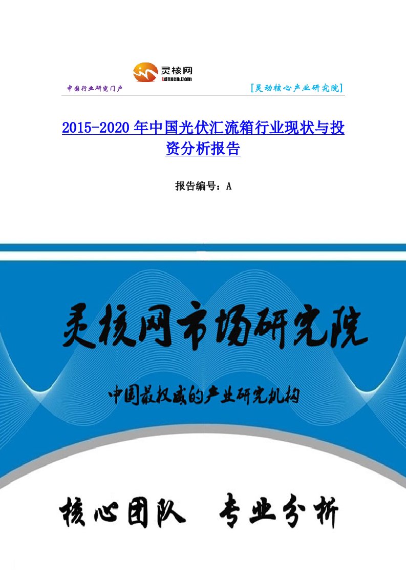 中国光伏汇流箱行业市场分析与发展趋势研究报告灵核网