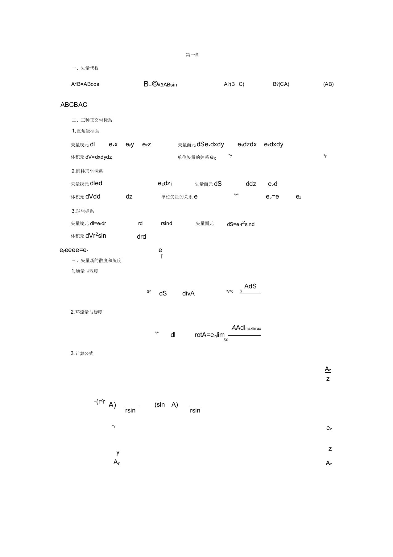 电磁场与电磁波基础知识总结