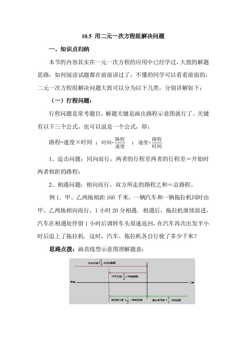 七年级下10.5用二元一次方程组解决问题