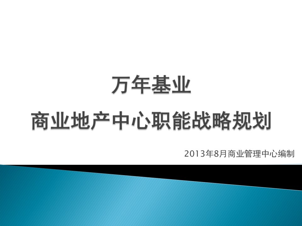 万年基业商业职能战略计划讨论稿13827