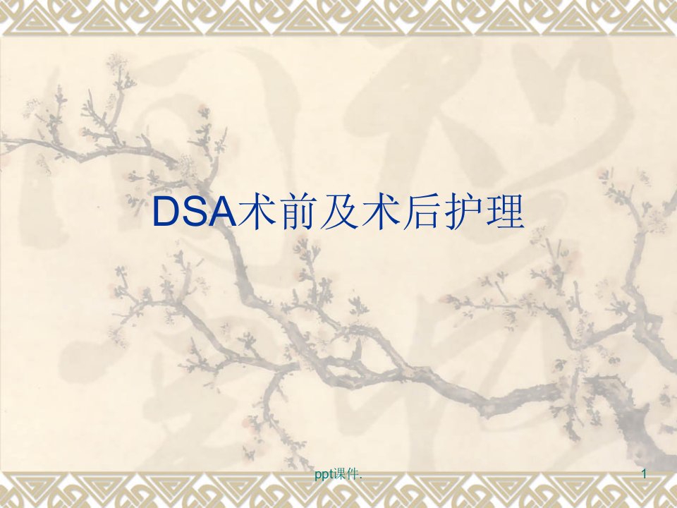 dsa术前及术后护理ppt课件