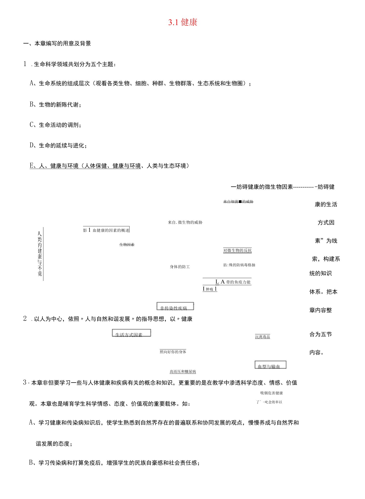 九年级科学下册《3.1健康》教案