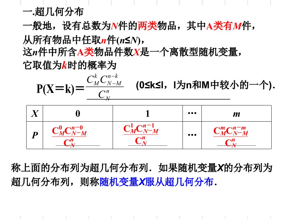 一轮复习超几何分布和二项分布的比较课件