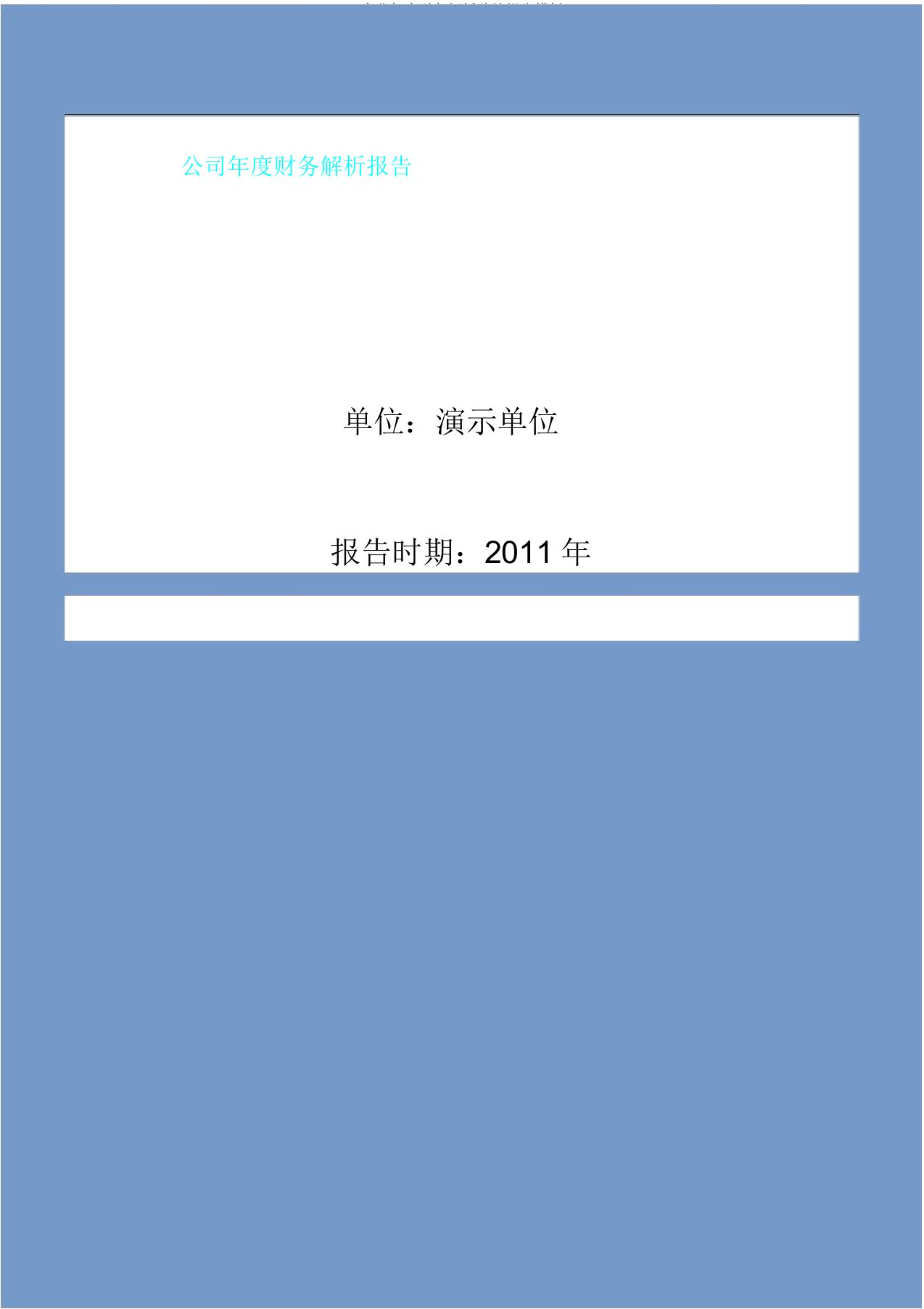 企业年度财务解析总结报告模板