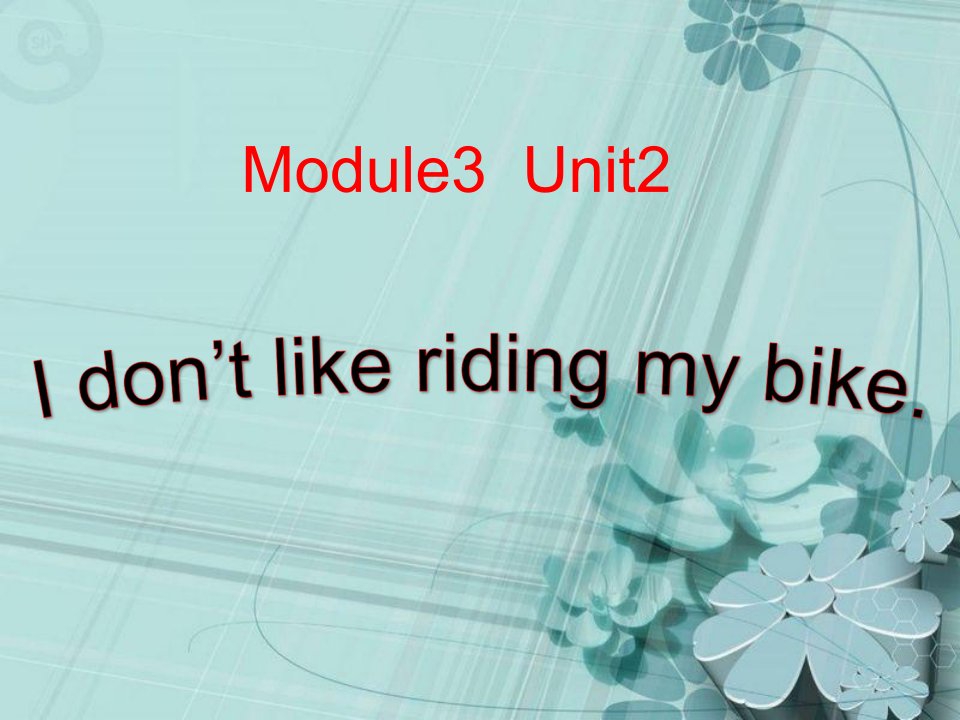 Unit2Idontlikeridingmybikeppt课件4