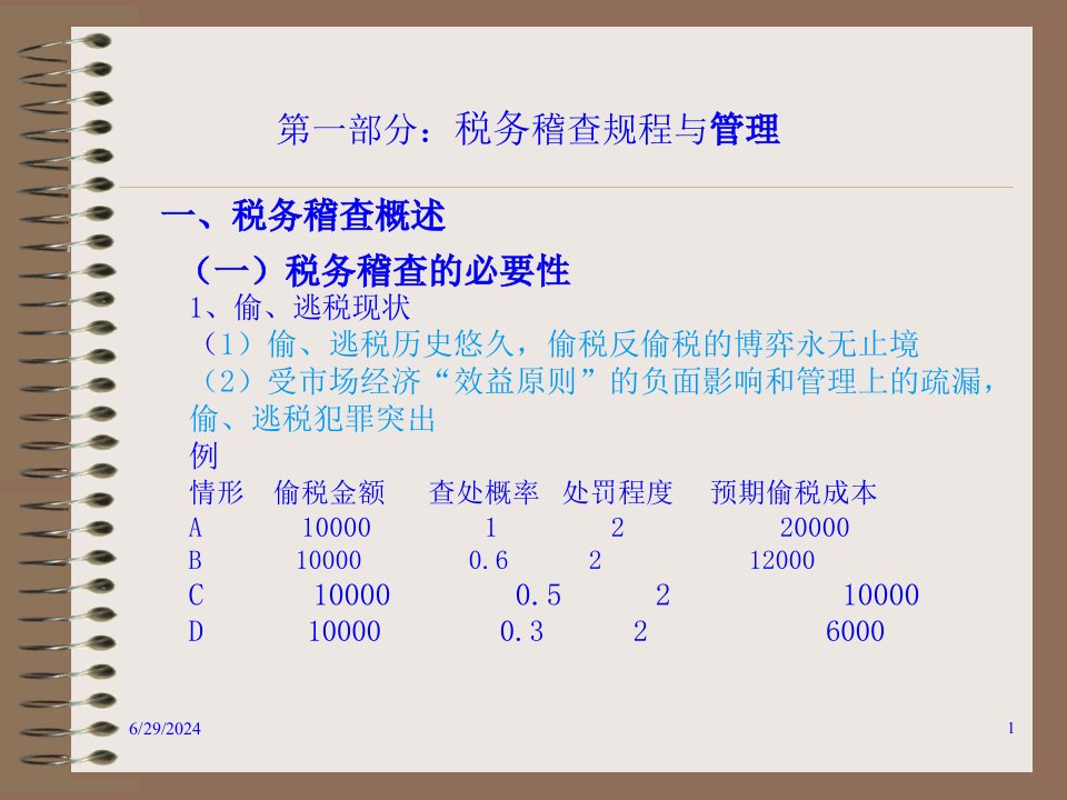 税务稽查规程与税务检查88页PPT