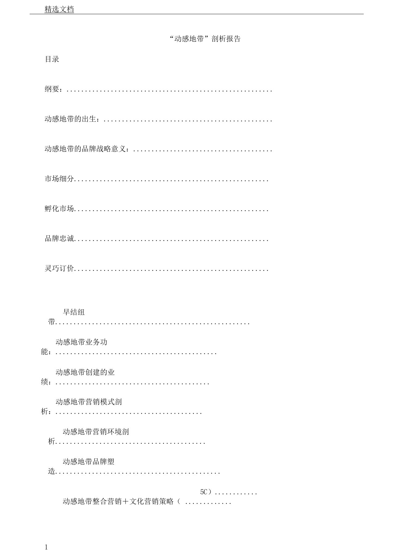 动感地带解析总结计划报告计划