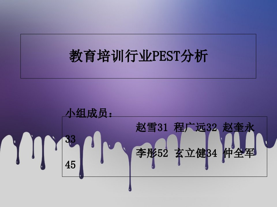 教育培训行业pest分析