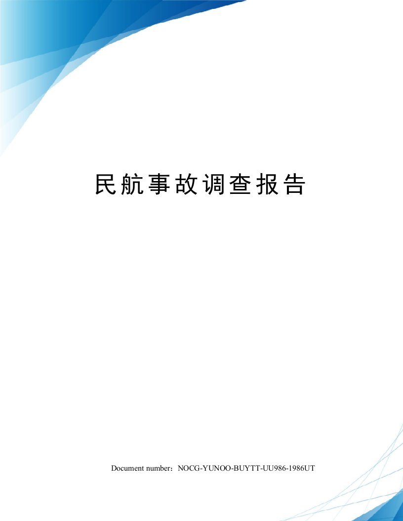 民航事故调查报告