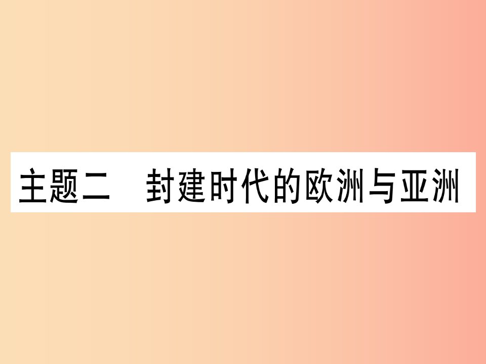 2019中考历史总复习