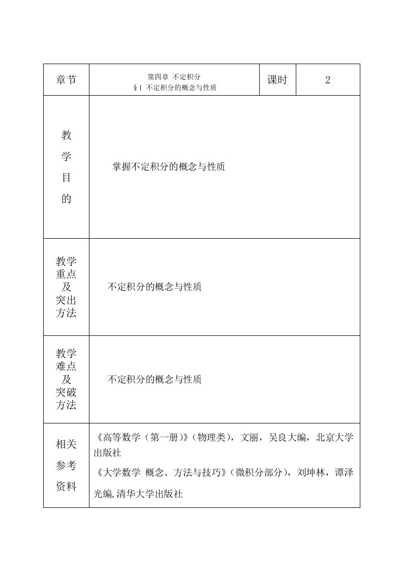 高等数学电子教案：第4章