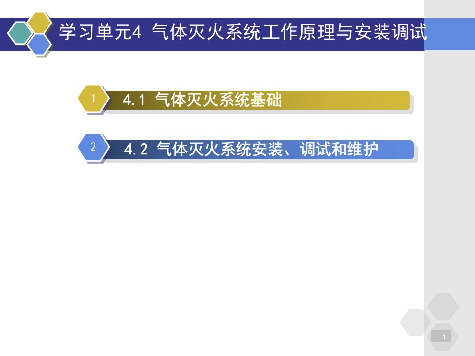 学习单元4气体灭火系统工作原理与安装调试ppt课件