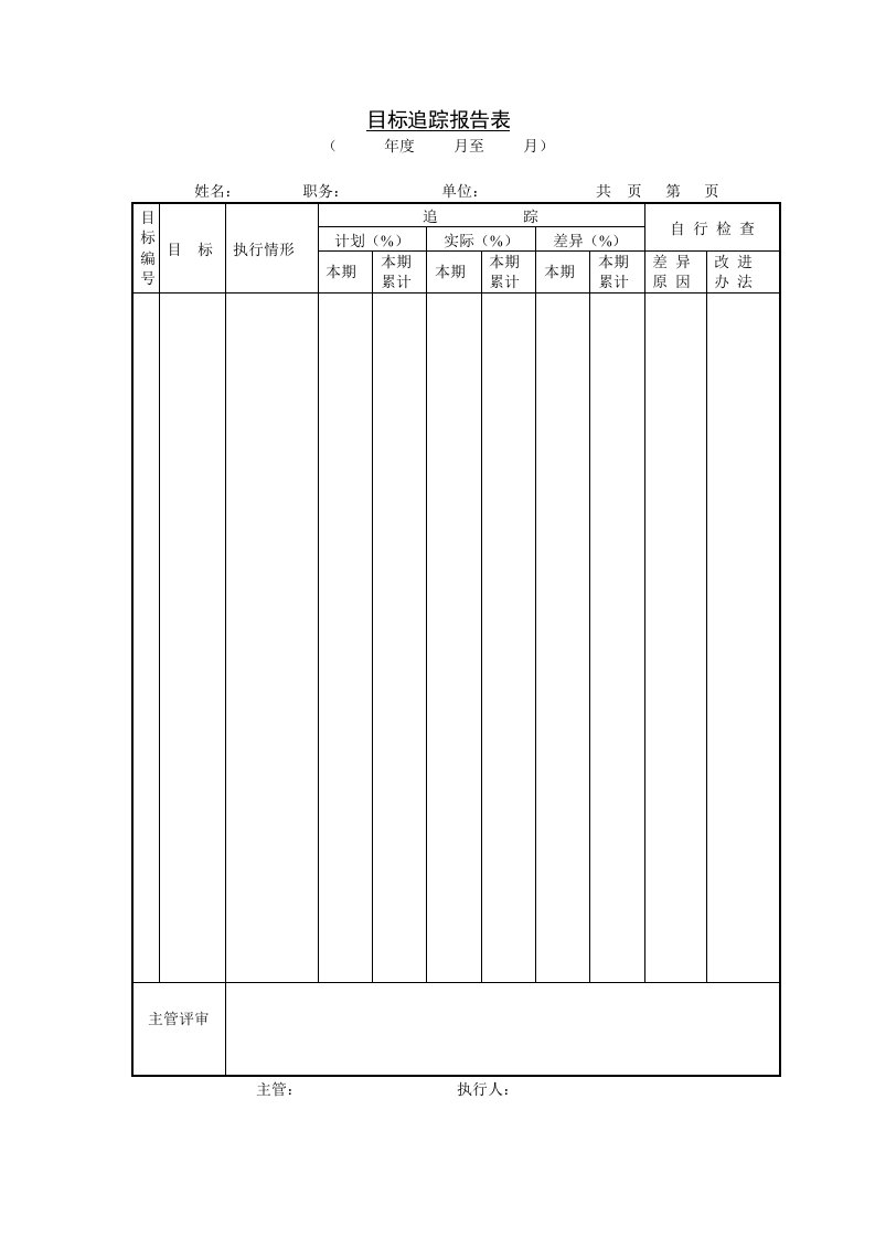 精品文档-目标追踪报告表