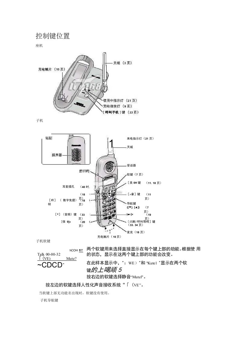 松下座机电话说明书