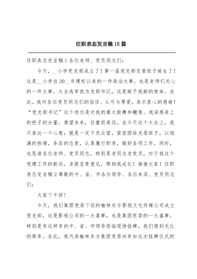 任职表态发言稿15篇