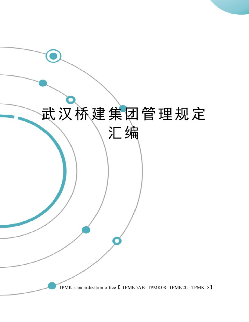 武汉桥建集团管理规定汇编审批稿