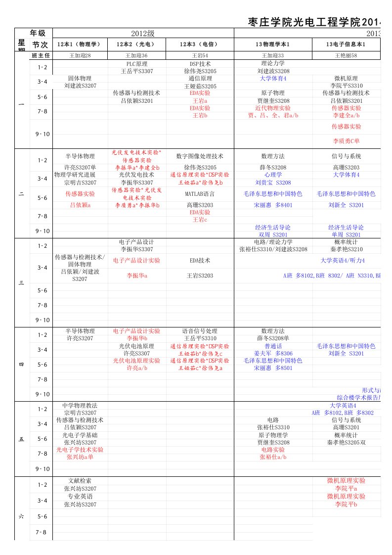 1光电学院14-15-2总课程表