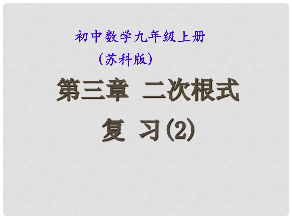 江苏省泰州市永安初级中学九年级数学上册