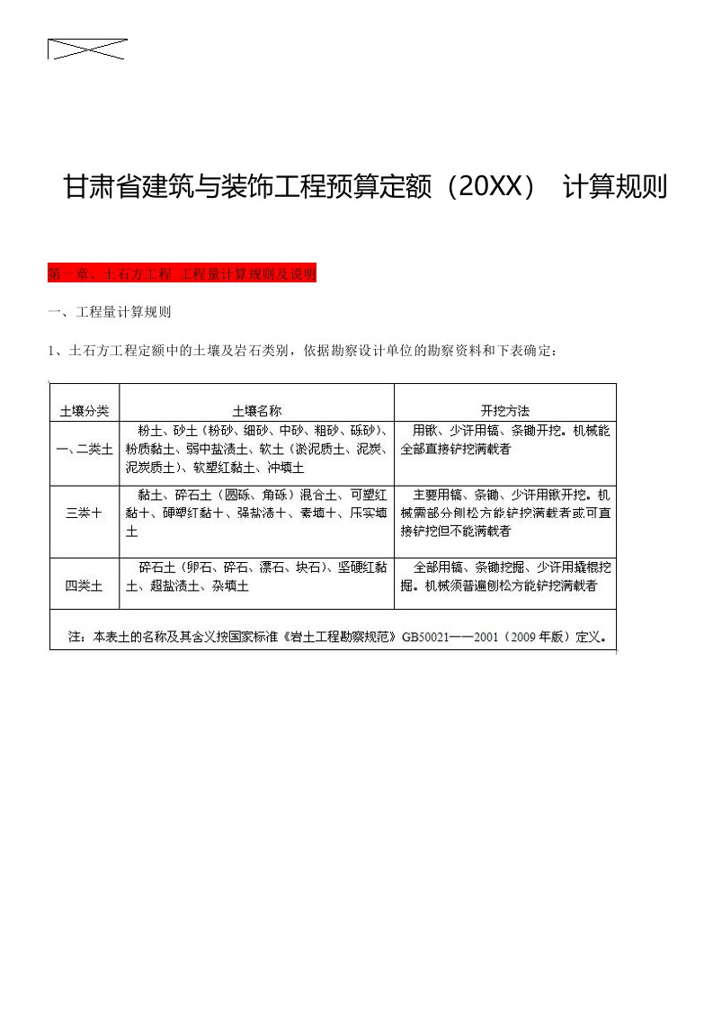 预算编制-甘肃省建筑与装饰工程预算定额