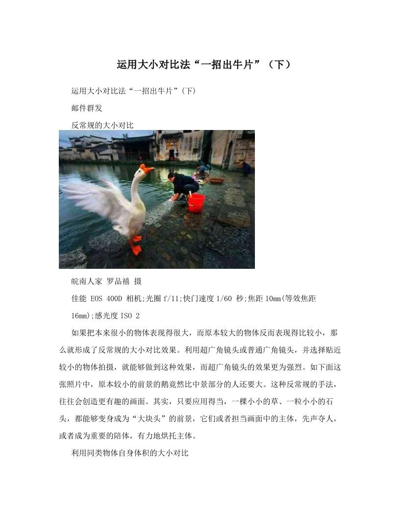 运用大小对比法“一招出牛片”（下）