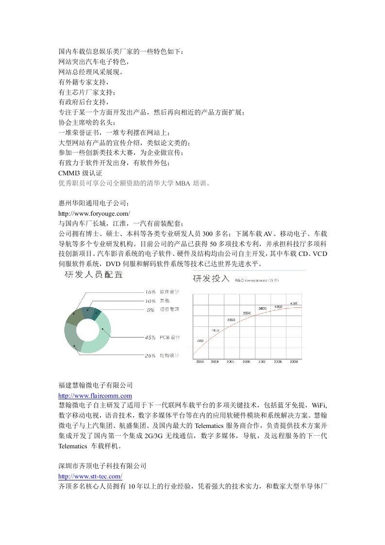 精选国内汽车影音厂家列表