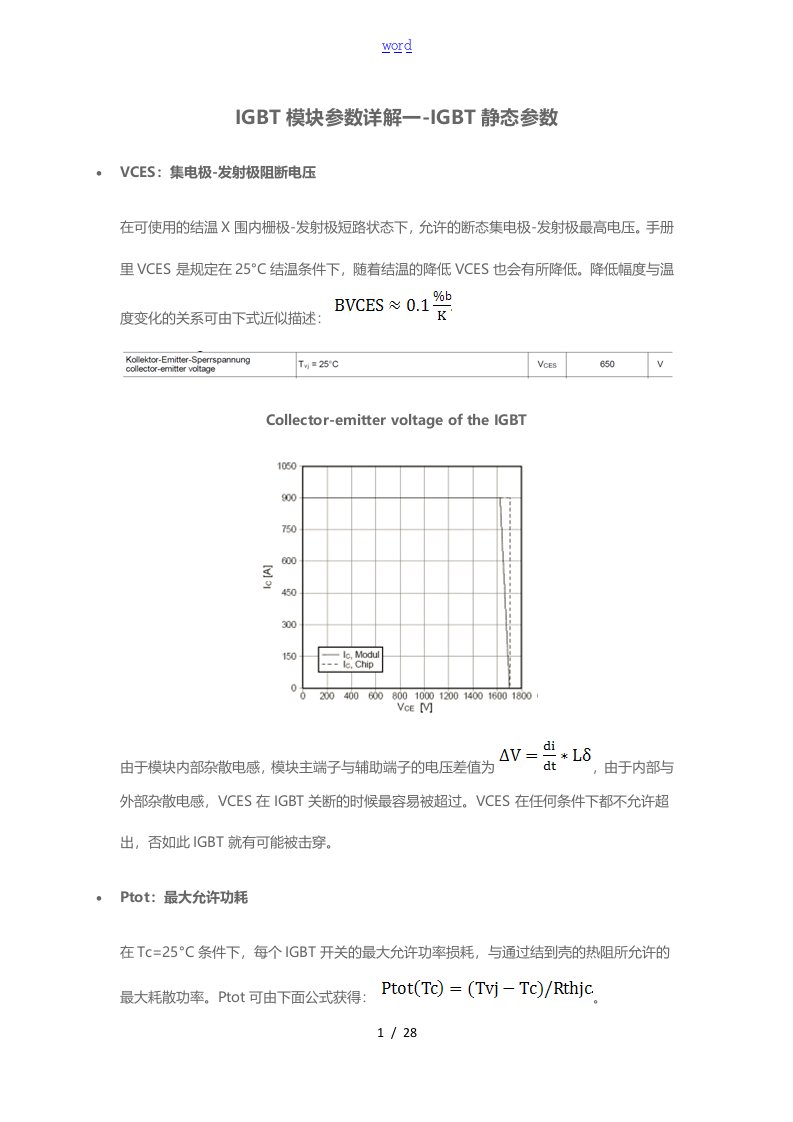 IGBT模块全参数详解