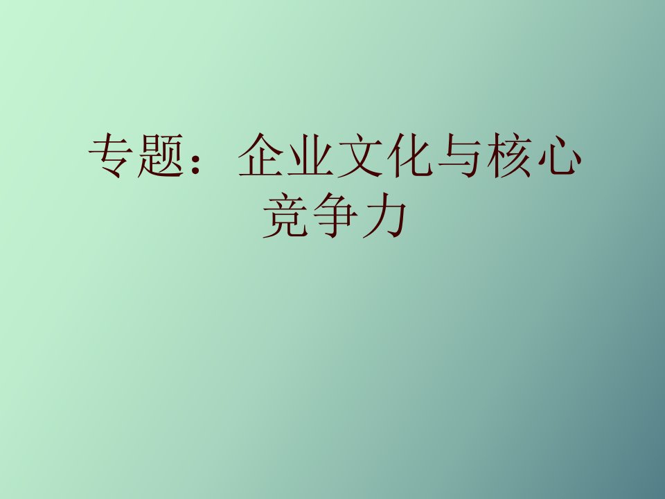 专企业文化与核心竞争力