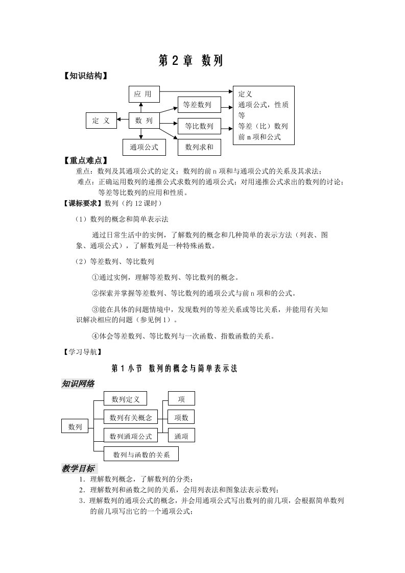 数列单元教学设计