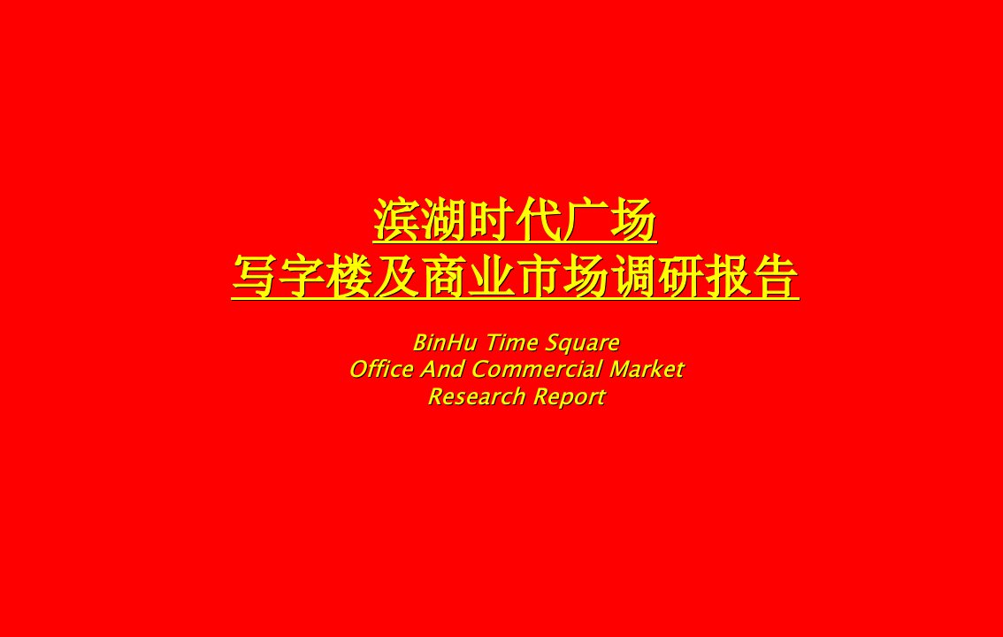 X年合肥滨湖时代广场写字楼及商业市场调研报告