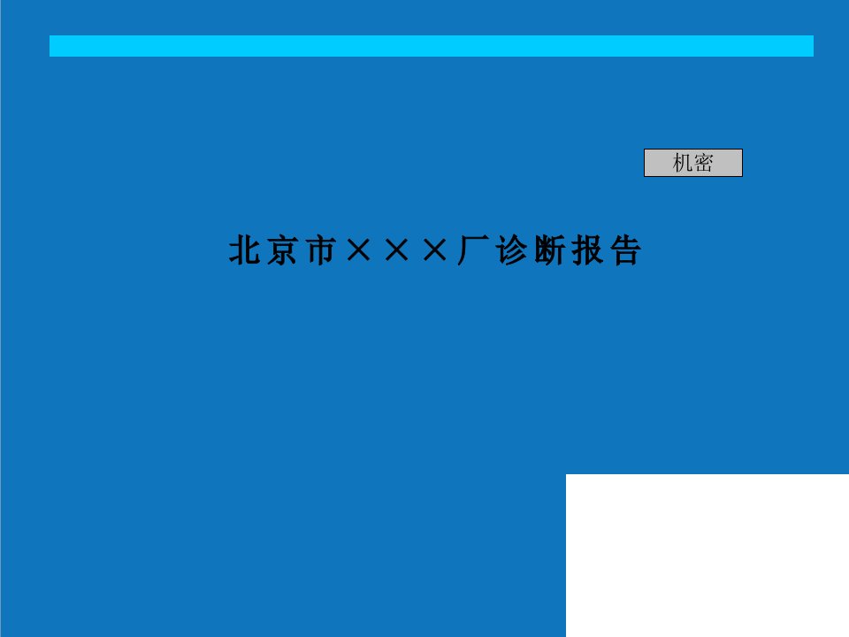 企业诊断-北京××厂诊断报告