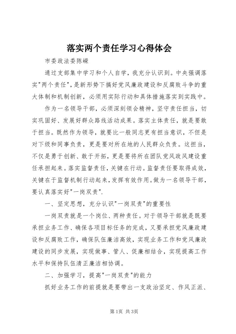 4落实两个责任学习心得体会