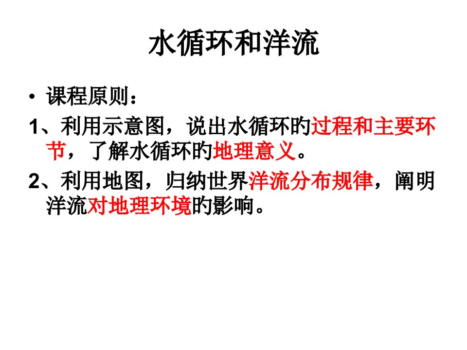 高考地理水循环和洋流省名师优质课赛课获奖课件市赛课一等奖课件