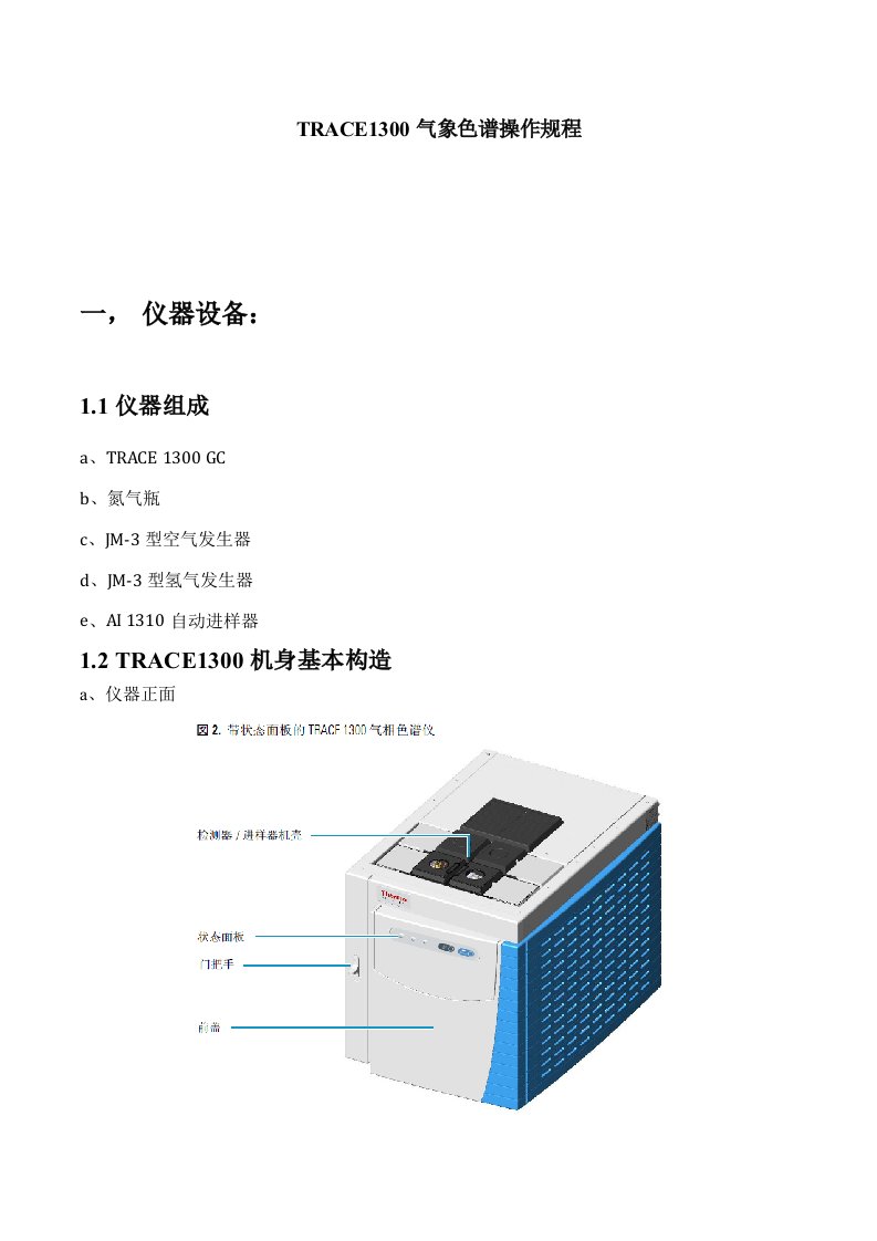 TRACE1300气相色谱仪操作规程