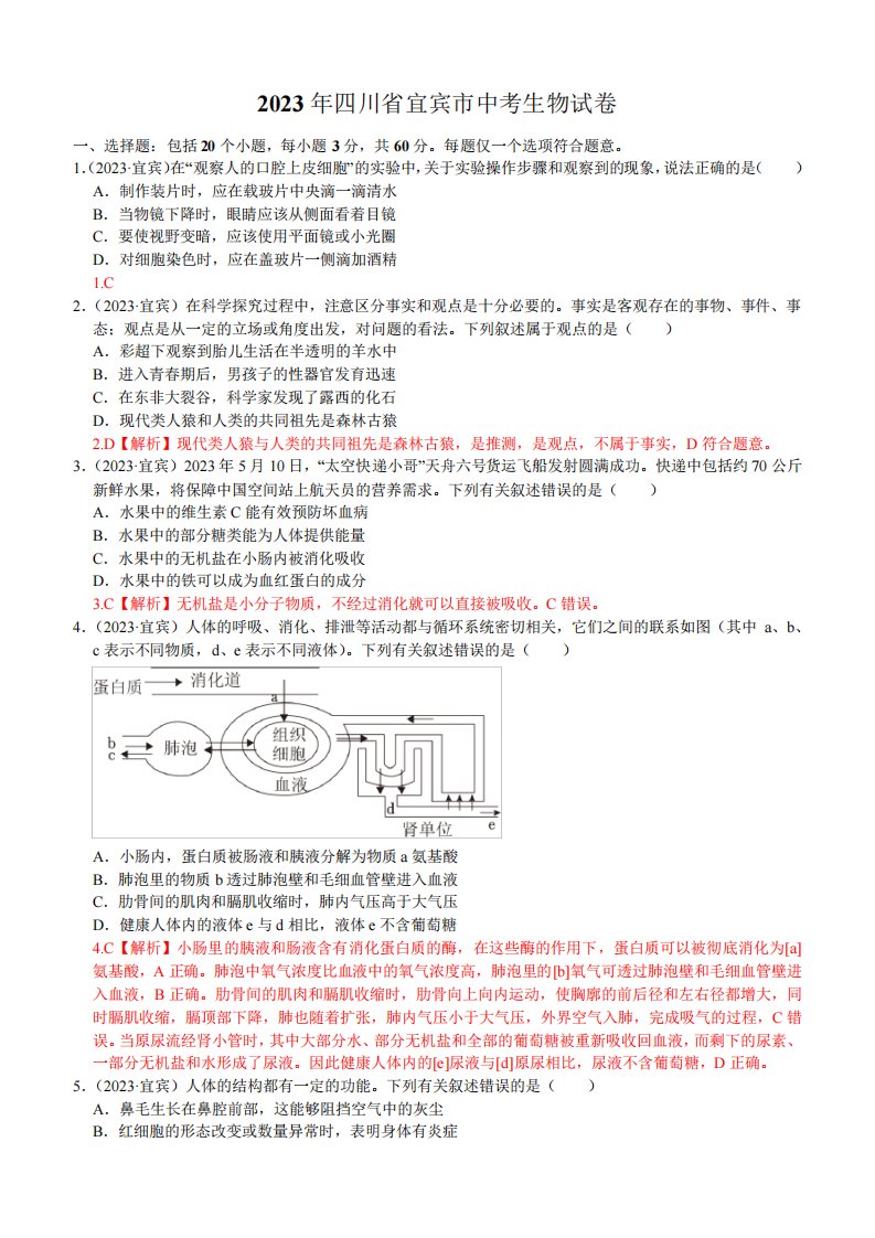 2023年中考