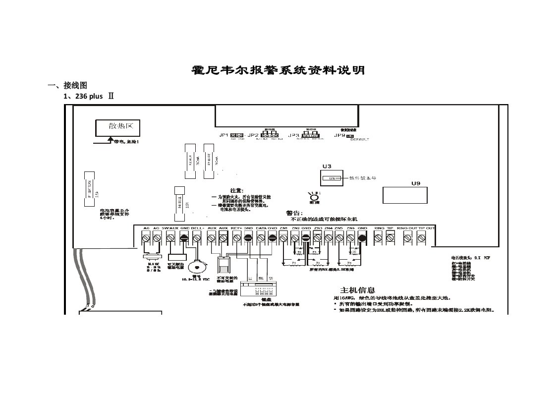 霍尼韦尔防盗报警安装编程整理说明