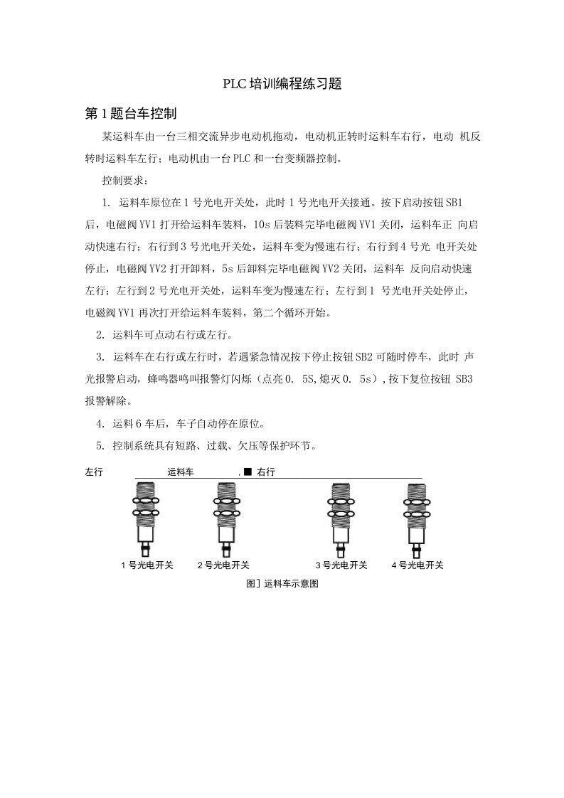 PLC项目实操练习题