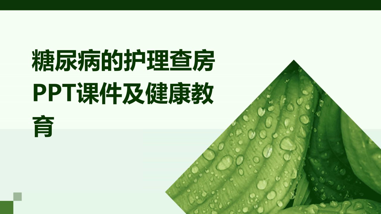 糖尿病的护理查房ppt课件及健康教育