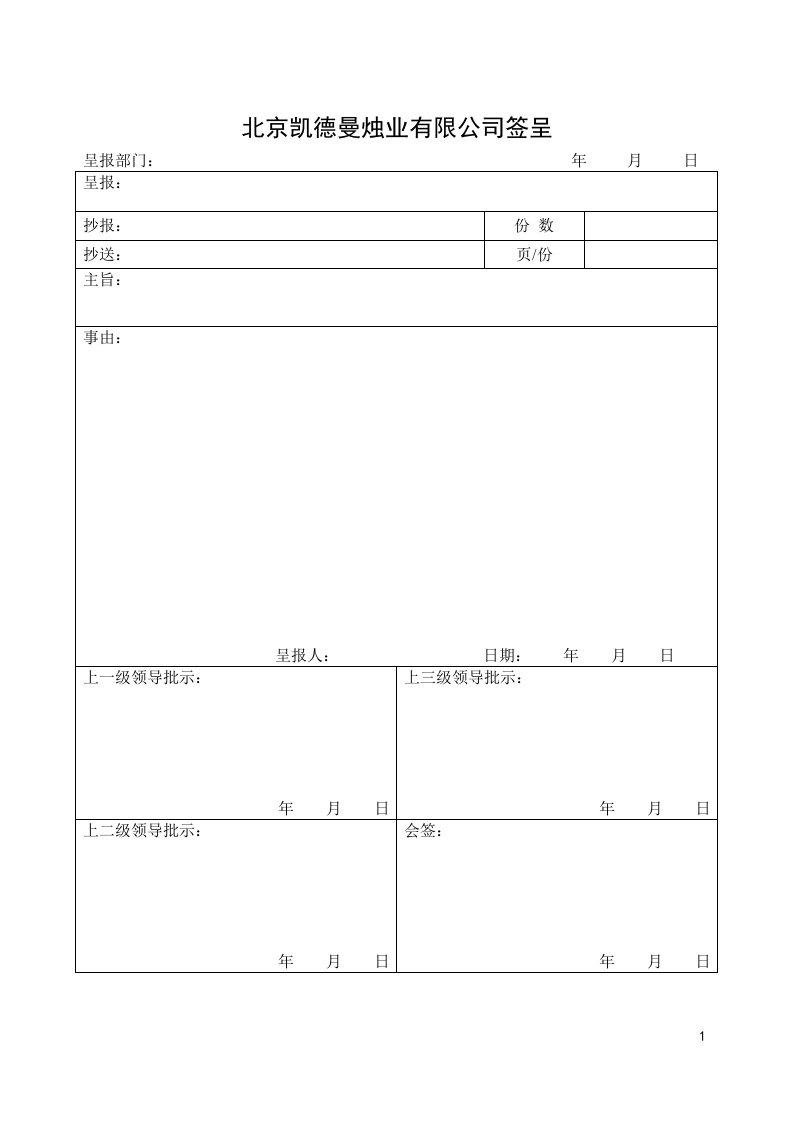 办公常用表格样本