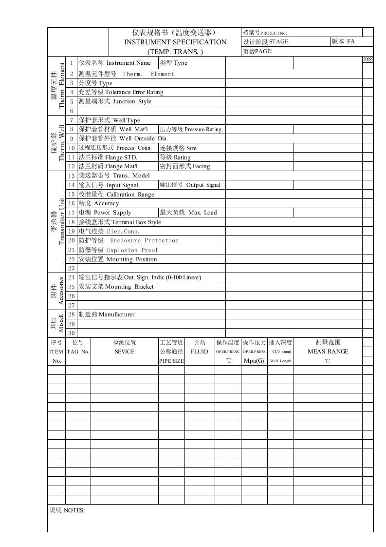 工程资料-温度变送器规格书