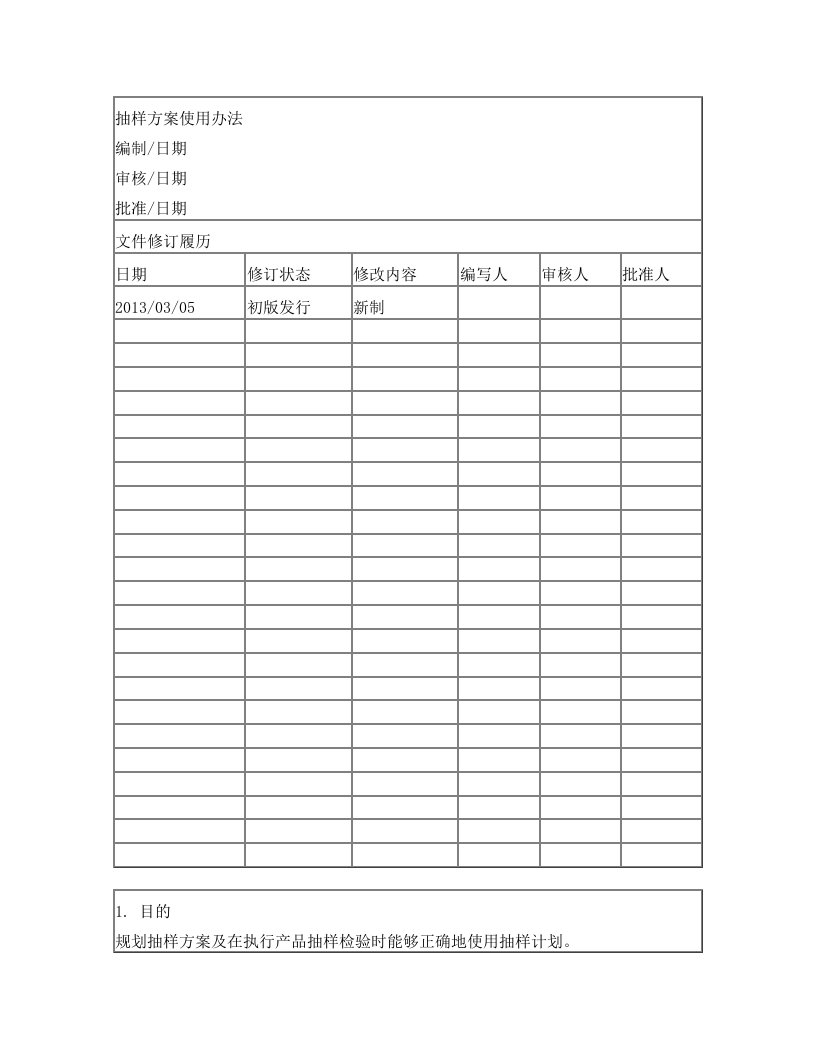 抽样方案使用方法