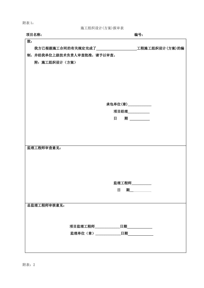 土地整理项目过程管理全套表格