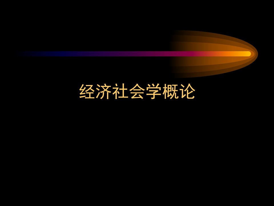 经济社会学概论