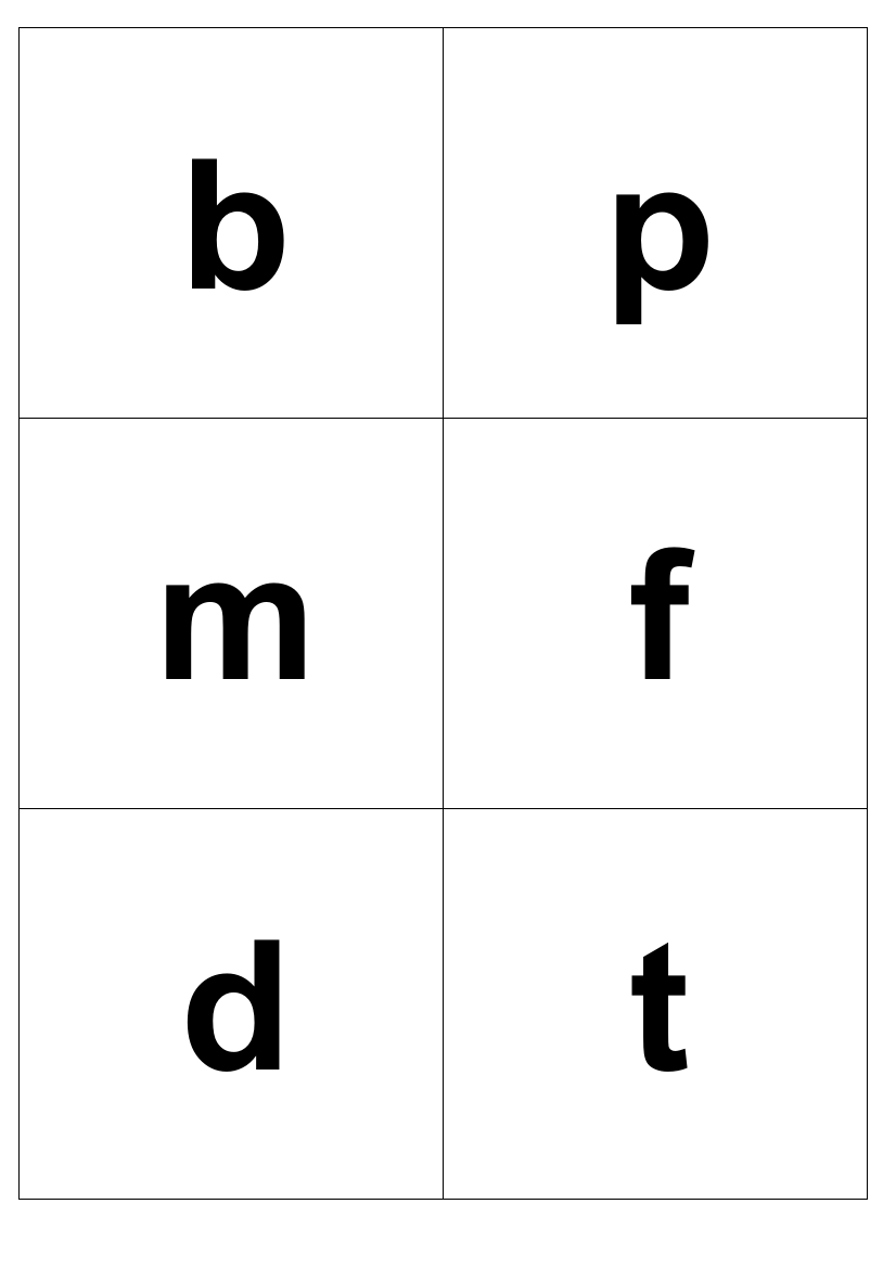 小学汉语拼音字母表卡片-word打印版