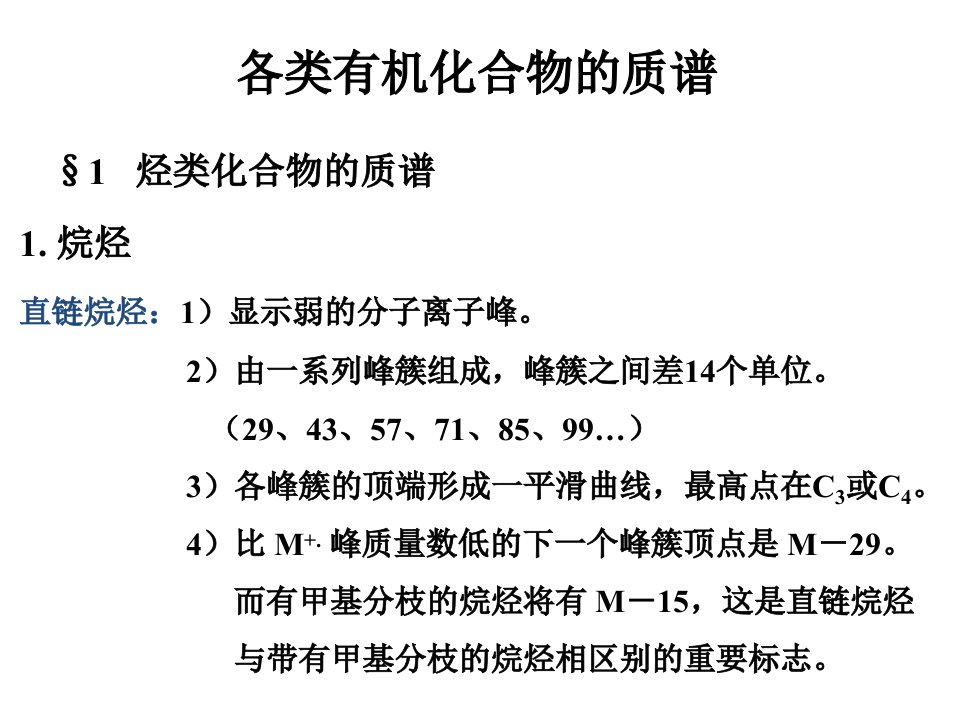 各类化合物的质谱课件