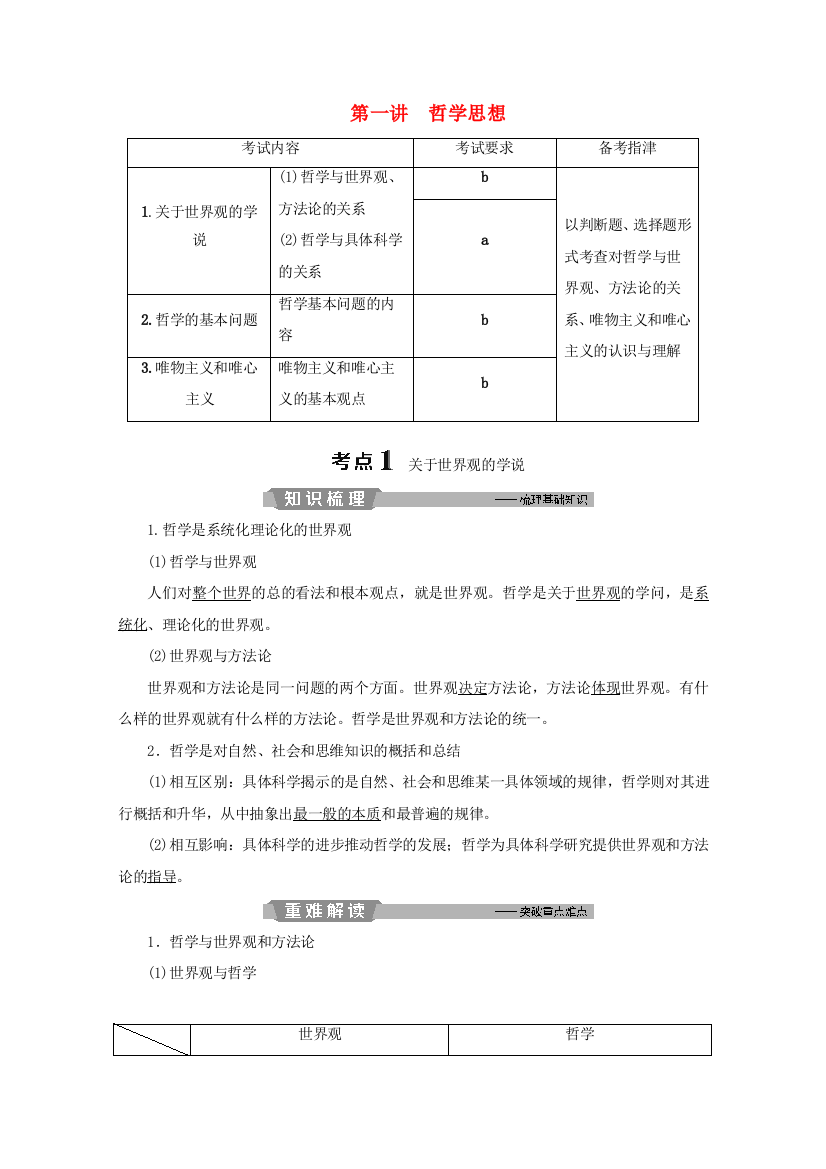 浙江省高考政治二轮复习