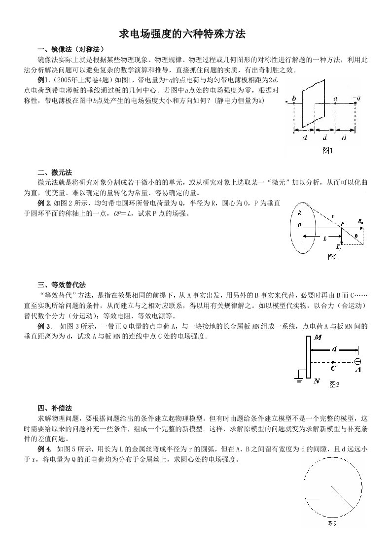 求电场强度的六种特殊方法(解析版)