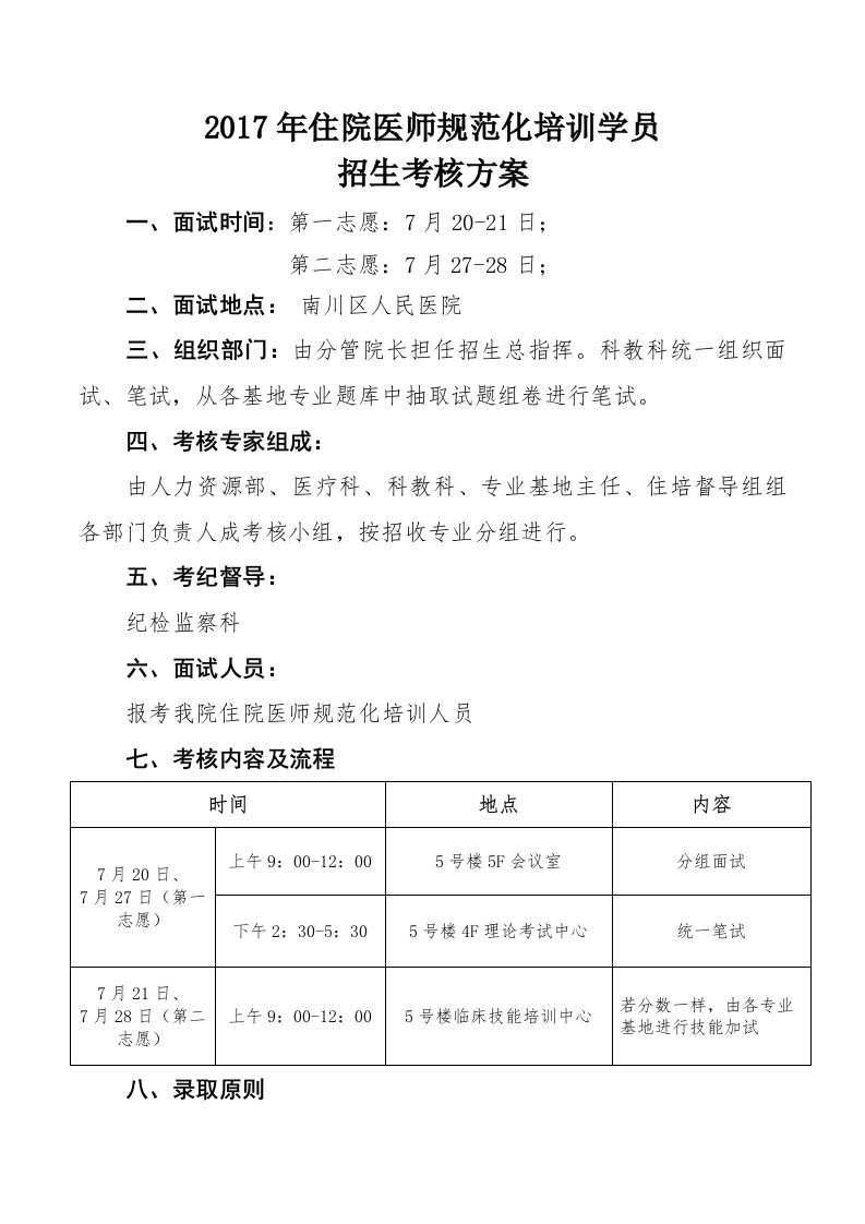 住院医师规范化培训学员