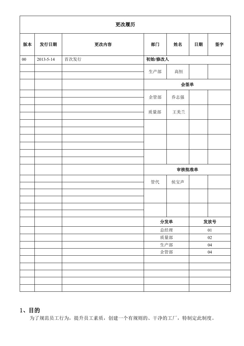 区域划分与标识管理制度